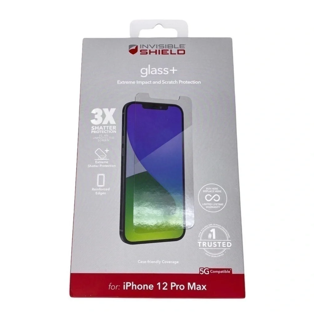 Zagg Invisible Shield glass+ for iPhone 12 Pro Max Impact Scratch Protection New